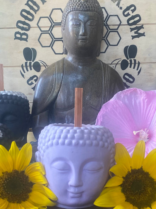 Solid Lavender Color Buddha Beeswax Candle
