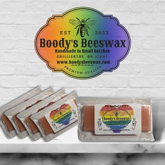 Boody Meltin' Bars - It's Spelled L O V E - 1.5 Oz Beeswax Melt Bar