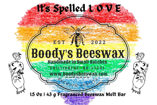 Boody Meltin' Bars - It's Spelled L O V E - 1.5 Oz Beeswax Melt Bar